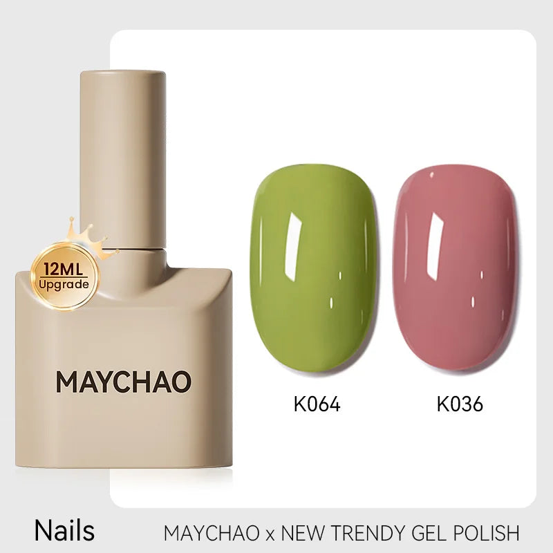 MAYCHAO 12ml Gel Nail Polish Set Professional Salon Nail Art Gels Varnish UV LED Semi Permanent Nail Lacquer Nail Supplies