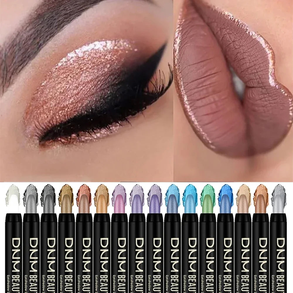 16Colors Shimmer Eyeshadow Stick Pearlescent Waterproof Eyeliner Silkworm Pen Glitter Long Lasting Highlighter Bling Eyes Makeup