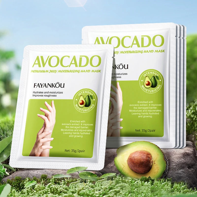 1/3/5 Pairs Avocado Moisturizing Hand Mask Hands Remove Dead Skin Rejuvenating Anti-aging Hydrating Hand Skin Care Products