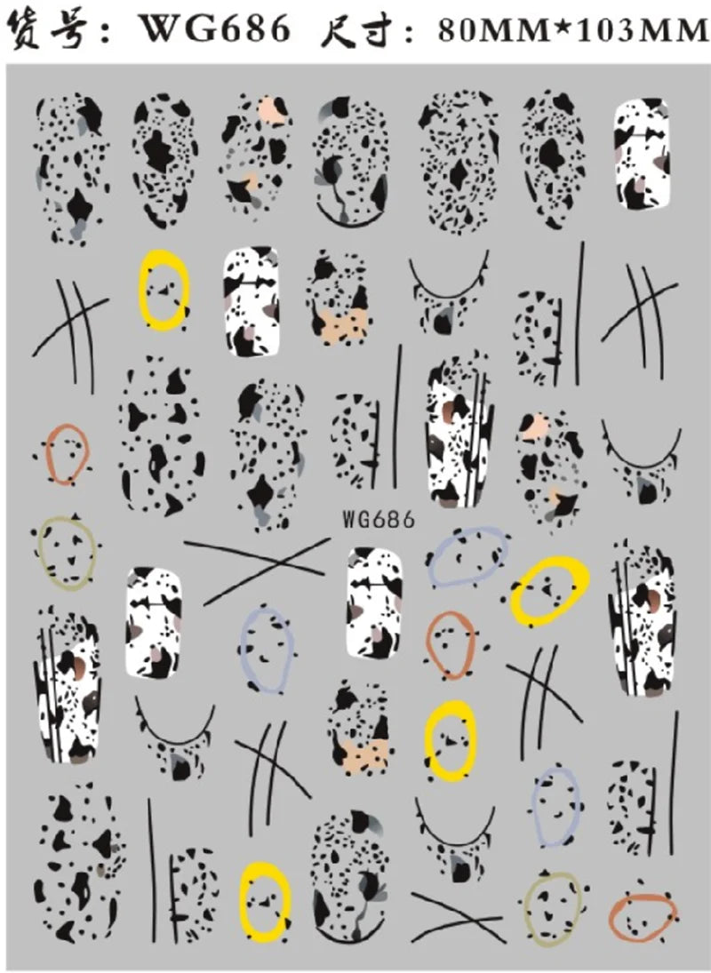 Press on Nails Tiger Symbol Nails Decals Design Fierce Wild Animal Leopard Decoration Manicure Stickers Nails Accessories Tools