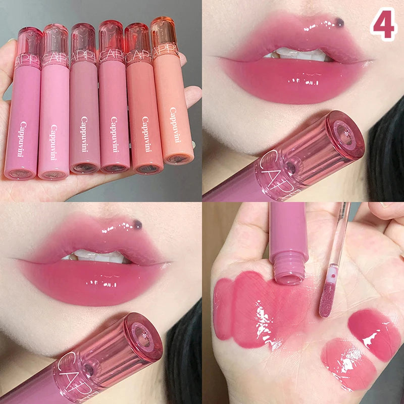 ✰✪1pc Mirror Water Gloss Lip Gloss Long Lasting Waterproof Moisturizing Jelly Lip Glaze Non-Sticky Lightweight High Pigment