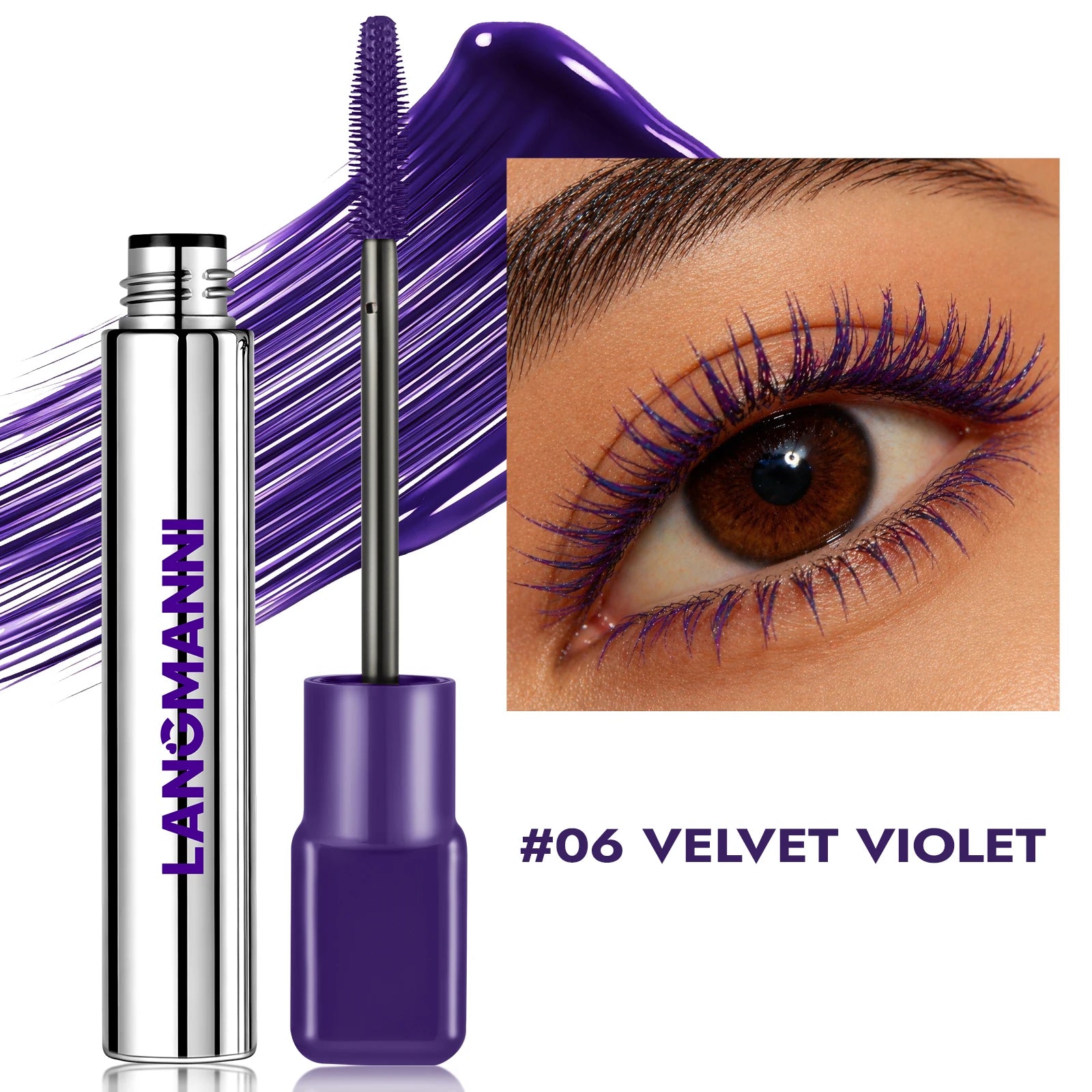 8 Colors Green Mascara Thick Curling Waterproof Natural Eyelashes Long Lasting Blue White Pink Black Eye Makeup Korean Cosmetics
