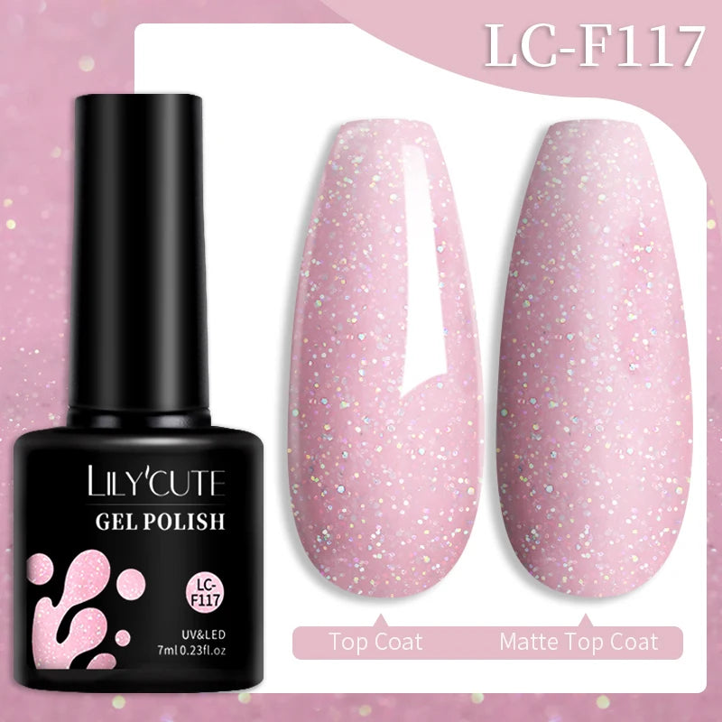 LILYCUTE 7ML Jelly Amber Gel Nail Polish Brown Crystal Translucent Dull Color Nail Art Gel Semi Permanent UV Gel Polish Varnish