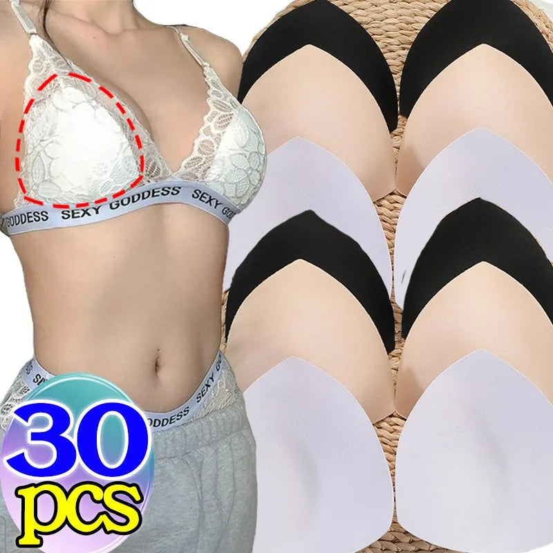 2/30Pcs Removable Triangle Sponge Bra Pads for Women Invisible Insert Swimsuit Bikini Breast Enhancers Chest Cup Pad Accessories