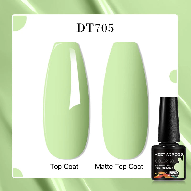 MEET ACROSS 7ml Red Blue Green Metallic Gel Nail Polish Super Bright Mirror Effect Semi Permanent LED UV Gel Nail Art Varnish