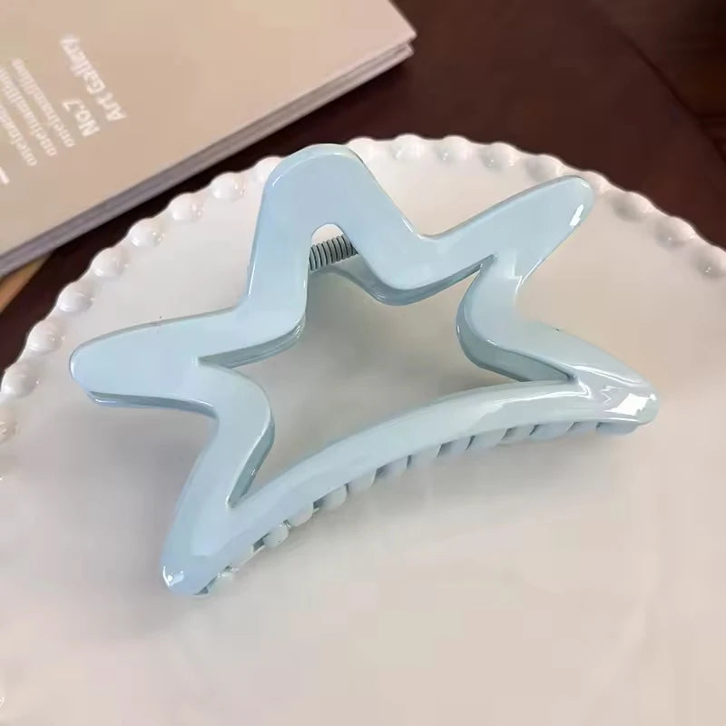 1/4pcs new fresh sweet large star clip blue atmosphere bow tie shark clip hair accessory female