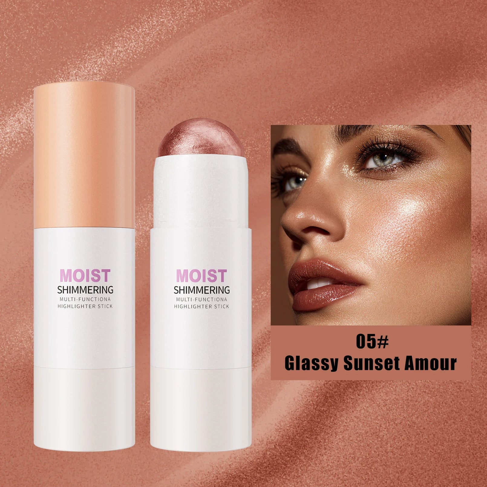 5 Colors Water Light High Gloss Stick Bronzer Shimmer Highlighter Blush Waterproof Face Contour Brighten Stereo Facial Makeup