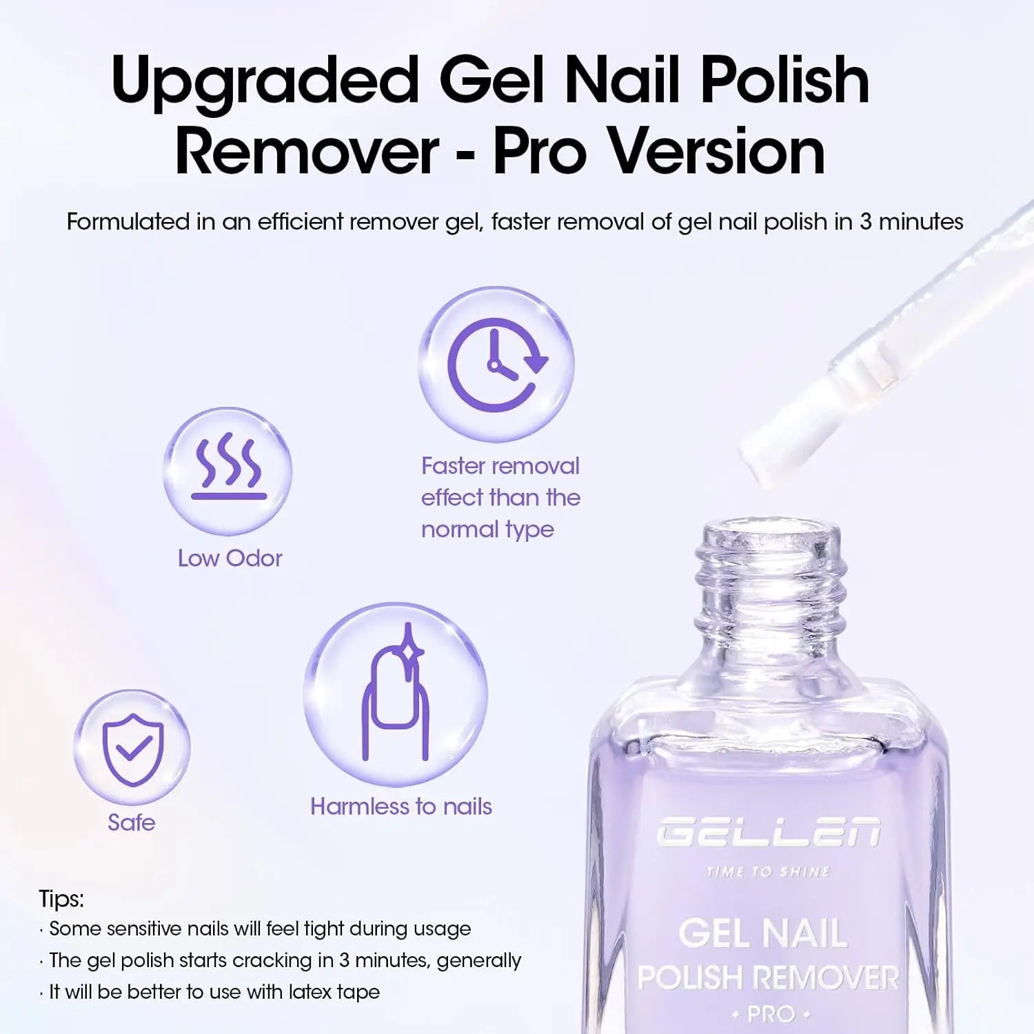 18ml Gel Nail Polish Remover UV Gel Polish Fast Remove No Soaking Needed Professional Nail Art Remover Kit for Home Salon