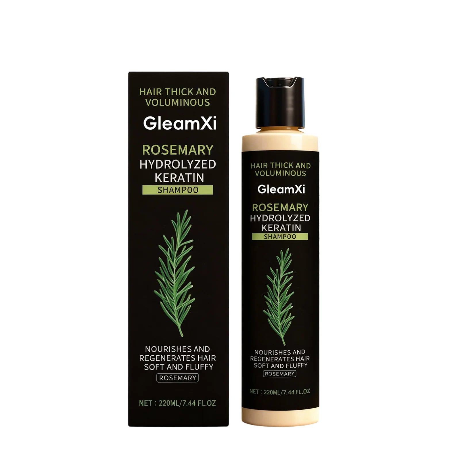 Rosemary Keratin Volumizing Shampoo 220ML Deep Nourishing Hair Care Repair Damage Boost Fullness Smooth Frizz Control Daily Use