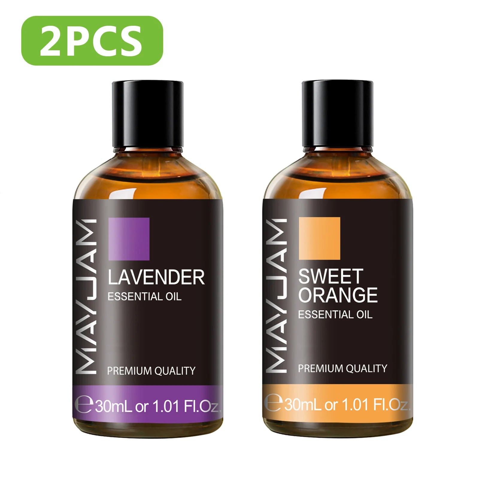 MAYJAM 2 Bottles Essential Oils 30ml Lavender Bergamot Vanilla Peppermint Scents for Diffuser Aromatherapy Candles Soap Making
