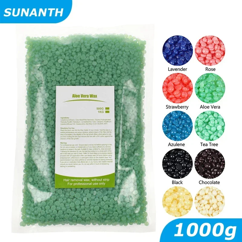 Wax Beans Hot Film Painless Waxing Beads Depilatory Hard Wax Beans Heating Wax Machine Bikini Face Body Hair Removal 500g/1000g