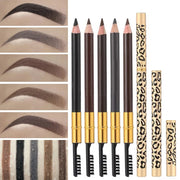 Lasting Color Double Head Eyebrow Pencil with Brush Waterproof Not Blooming Black Brown Professional Tint Shade Eyebrows Makeup