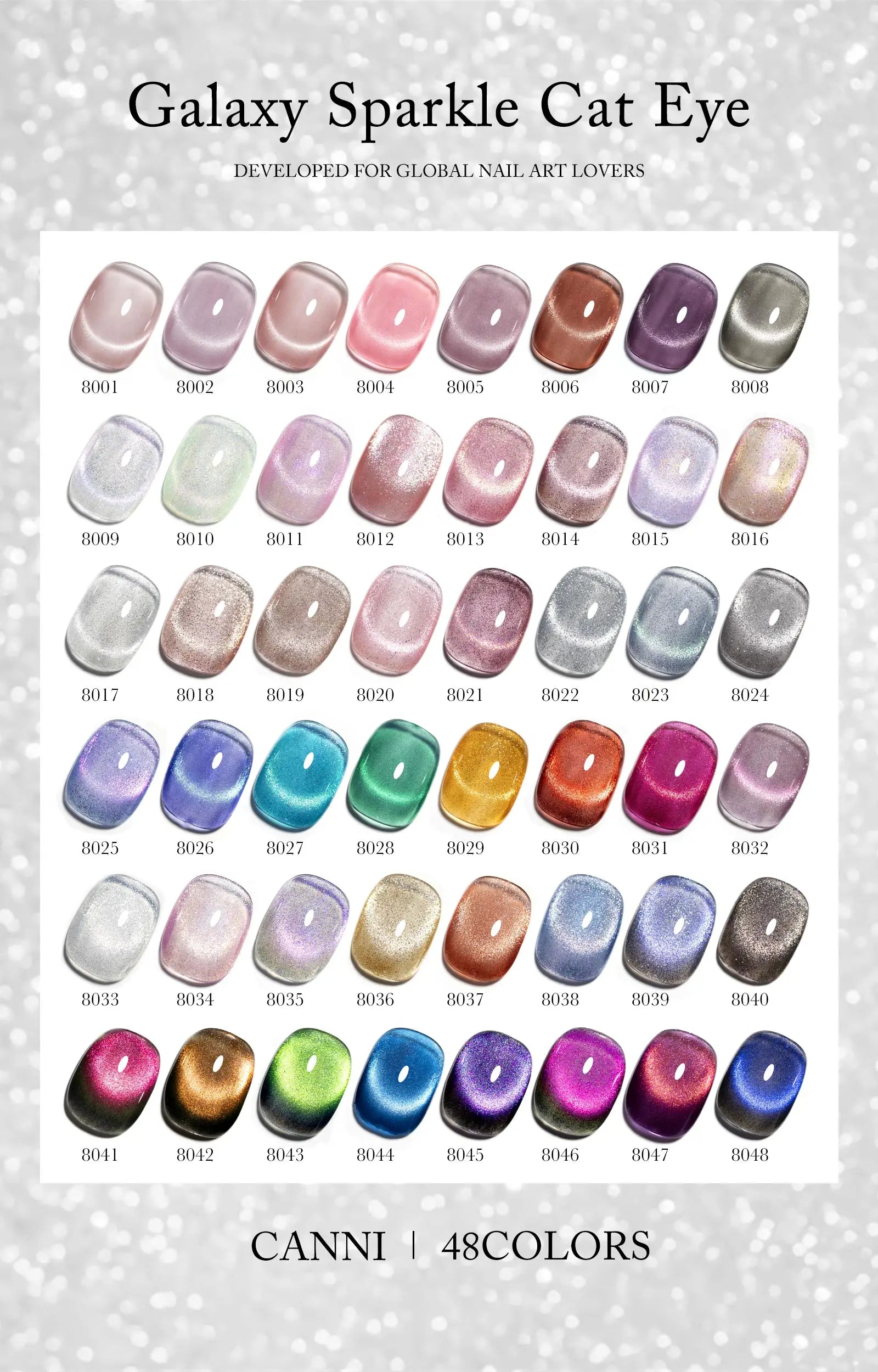 CANNI HEMA TPO FREE Gel Nail Polish Galaxy Cat Eye Gel Magnet Glitter Diamond Sparkle Gorgeous Color Soak Off UV LED Gel Lacquer