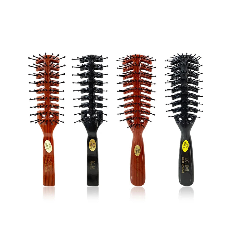 1 Piece Men Fluffy Hair Curly Brush Salon Hairdressing Combs Anti-static Massage Hair Care Ribs Comb Nine-Row Comb Styling Tools