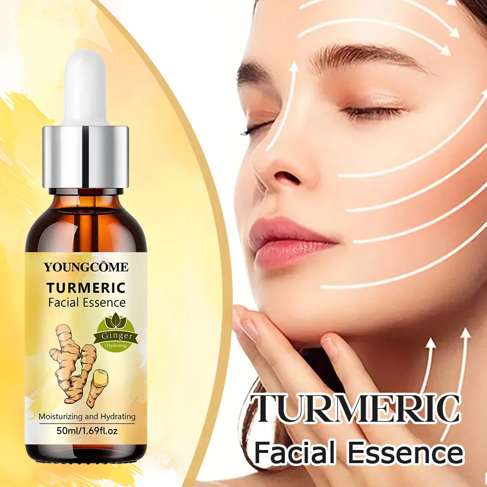 Turmeric Facial Essential Oil  Brighten Skin Tone Prevent  Anti-Aging & Wrinkle Pore Shrink Moisturizing Collagen Facial Serum