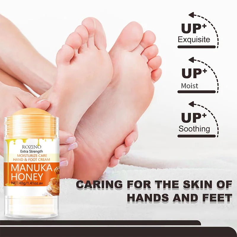 Anti Drying Foot Cream Urea Cracked Heel,Manuka Honey Foot Hand Cream Stick Extra Strength for Dry & Cracked Feet Elbows Knees