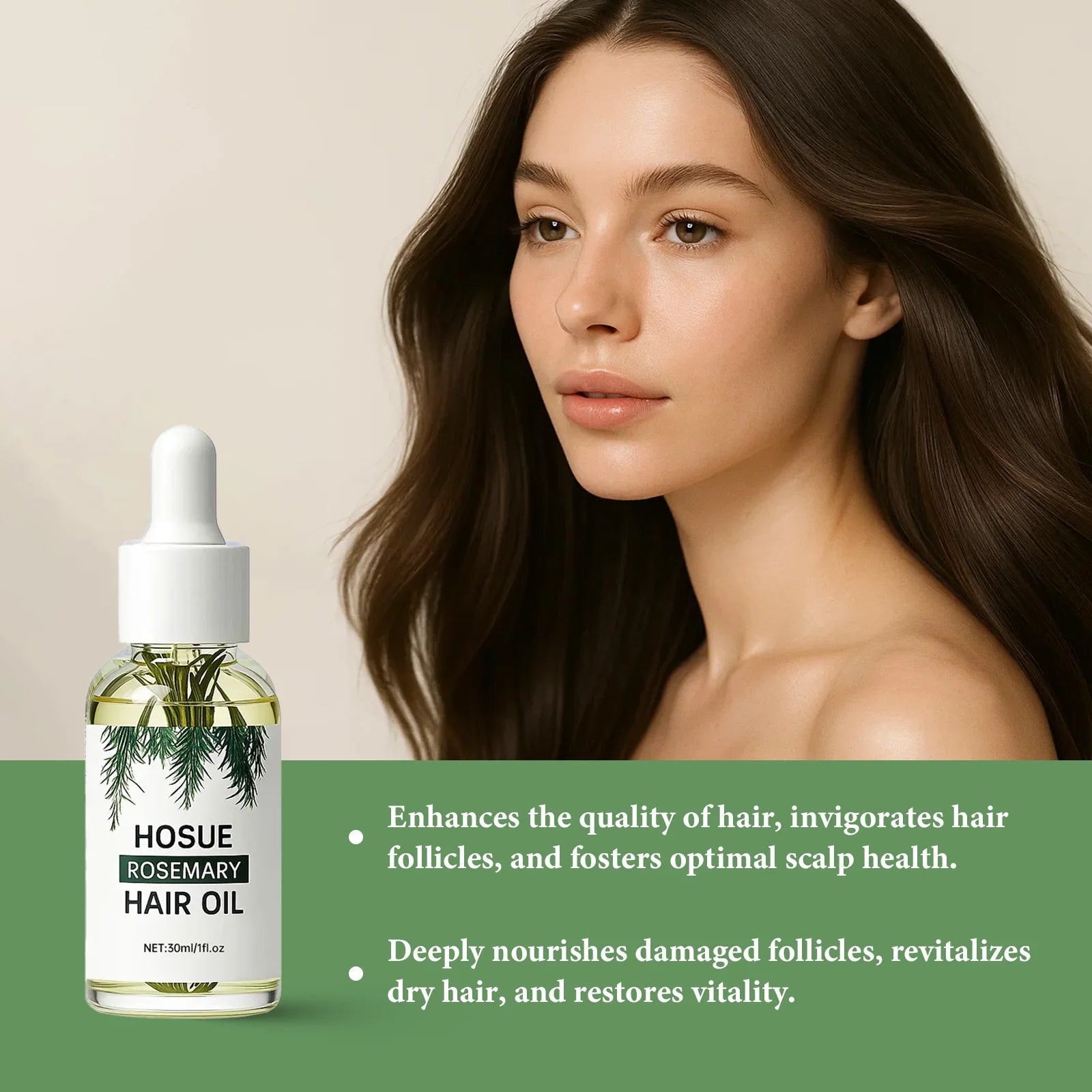 Rosemary Essential Oil Hair Serum Scalp Treatment Enriched for Thicker Hair Glowing Frizz Control Hair Growth Shine Nourishing