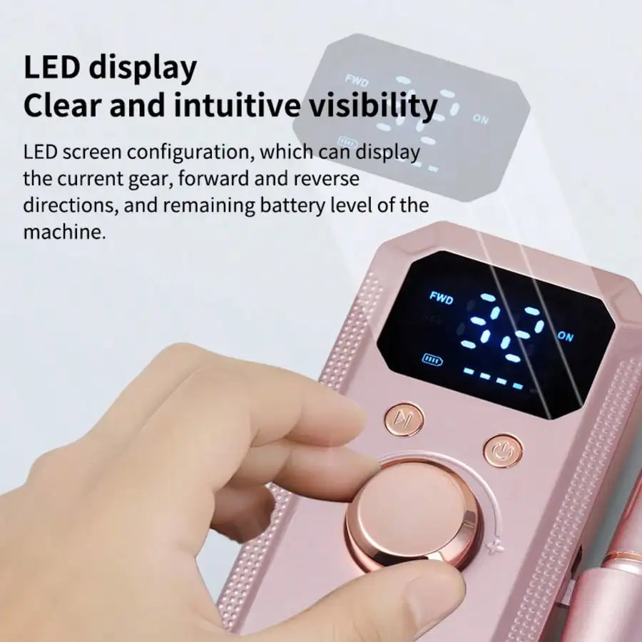 20,000RPM Rechargeable Electric Nail Drill, Portable Nail File Machine For Acrylic, Gel Nails Polishing, With 11 Sanding Bits And 20 Sanding Bands, Suitable For Beginners And Professionals, Professional Tool Manicure Set, Gre