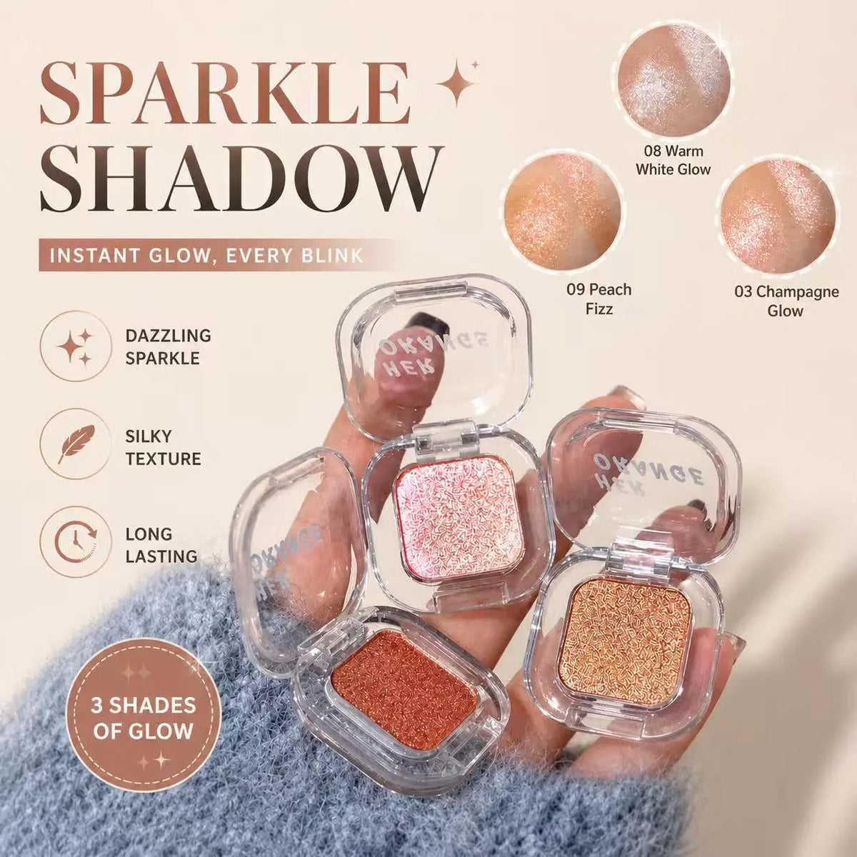 Herorange Low Saturation Matte Single Eyeshadow Waterproof Daily Holiday Gift Cosmetic