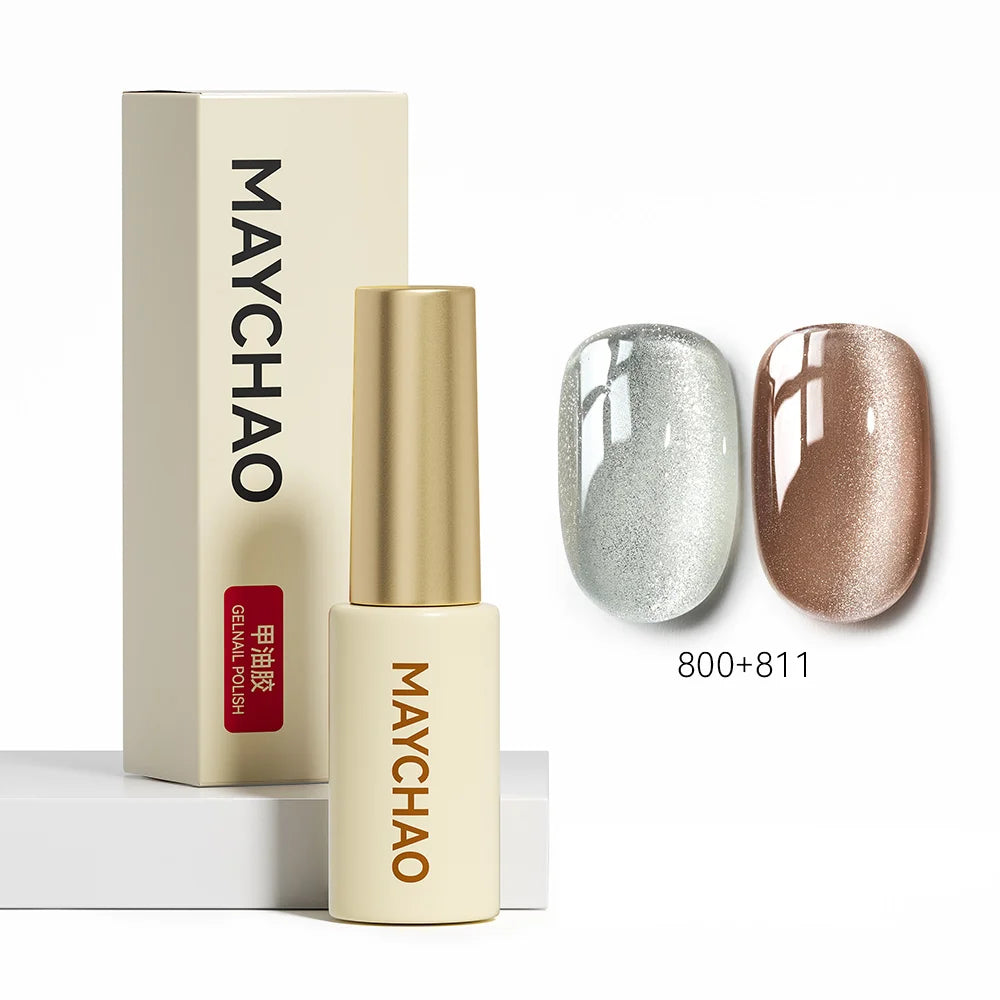 MAYCHAO 5ML Gel Nail Polish 9D Laser Diamond Glitter Cat Eye Gel Semi-Permanent Soak Off UV LED Gel Nail Manicure Tools Nail Art