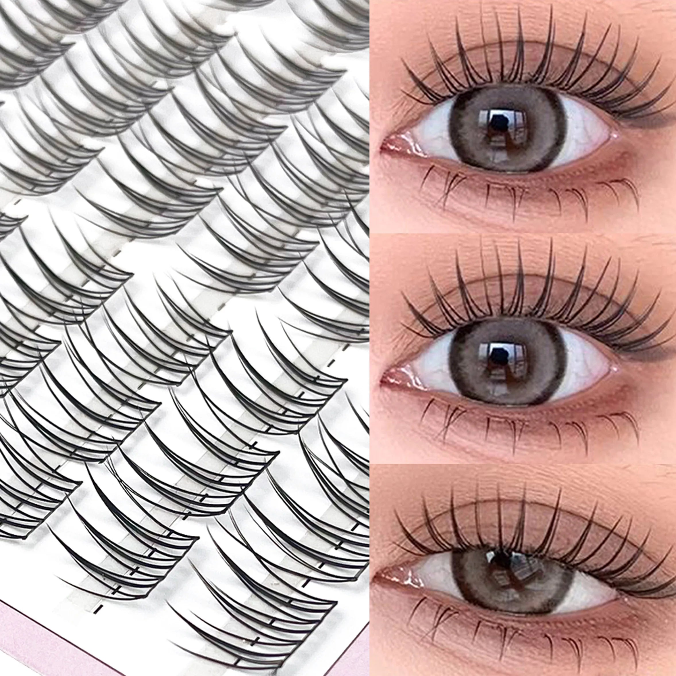 1 Box/120 Bunches segmented Fish Tail Eyelashes Individual Eyelash Cluster Natural Eyelash Extension False Lashes Makeup Tool
