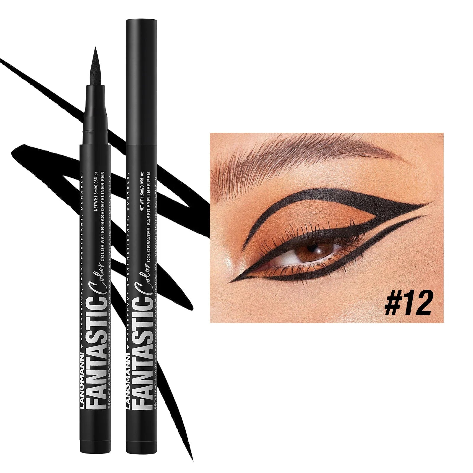 Matte Dark Purple Red Eye Liner Makeup White Liquid Eyeliner Quick-Drying Waterproof Eyeliner Pencil Long-Lasting 12 Color Eyes