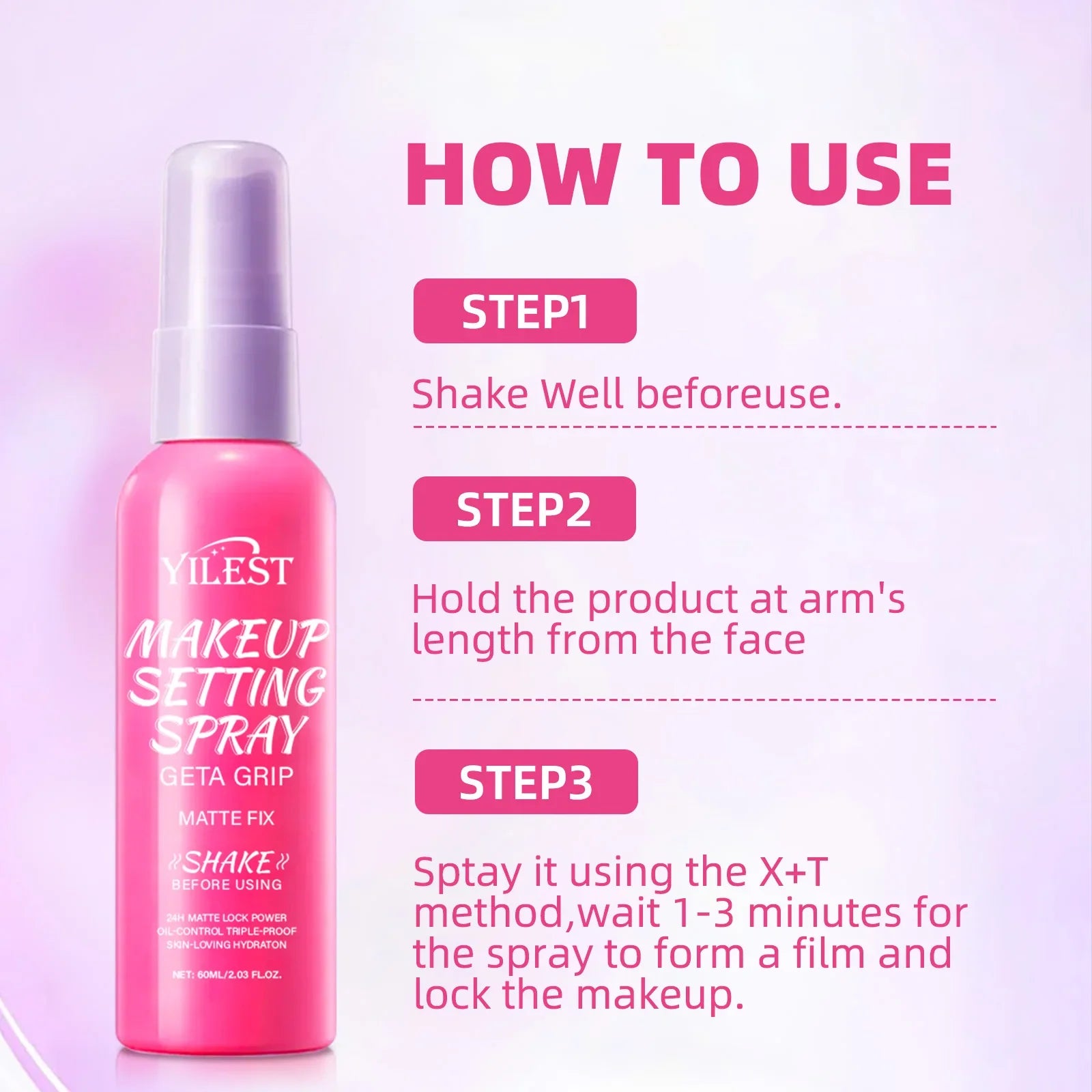 Matte Waterproof Setting Spray Glossy Matte Base Makeup Control Oil Non-Sticky Waterproof Long Lasting Make-up Fixer Spray