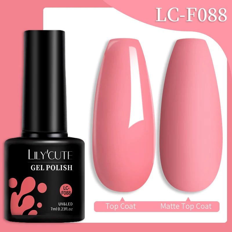 LILYCUTE 7ml Champagne Rose Gold Glitter Gel Nail Polish Colorful Sparking Long Lasting Manicure Soak Off Nails Art Gel Varnish