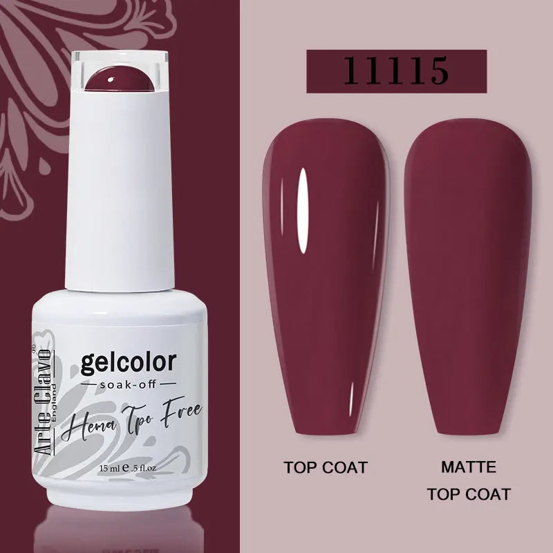 Arte Clavo 116Colors Gel Nail Polish 15ml Colorful Gel Semi Permanent Soak Off UV Gel Nail Art DIY Design Varnishe Nail Supplies