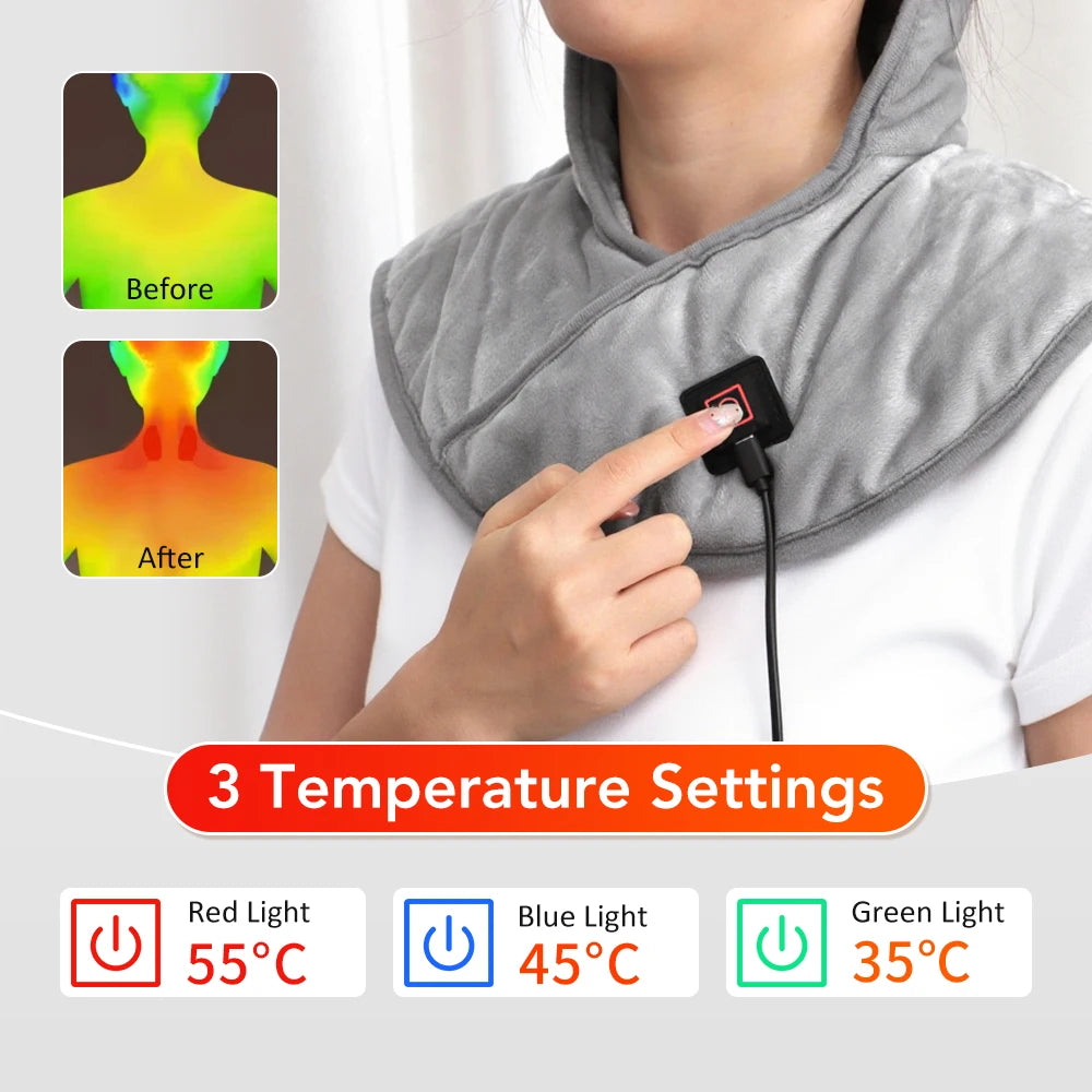 5V 2A USB Neck And Shoulder Heating Pad Electric Hot Compress Shawl Back Wrap Home Office Abdomen Menstrual Warming Soft Mat