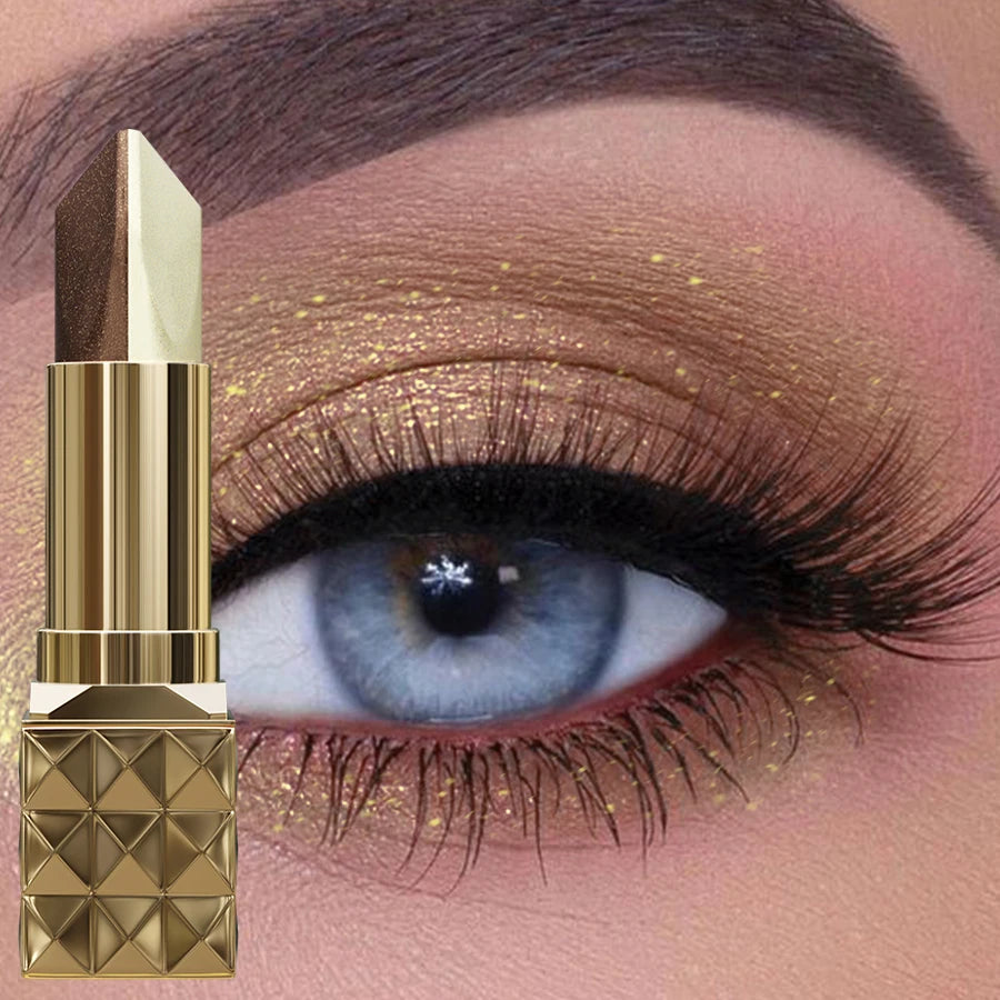 Two-tone Color Pearlescent Brown Eyeshadow 2 in 1 Pencil Stick Shimmer Eye Shadow Pen Korean Makeup Long Lasting Cosmetic Gifts