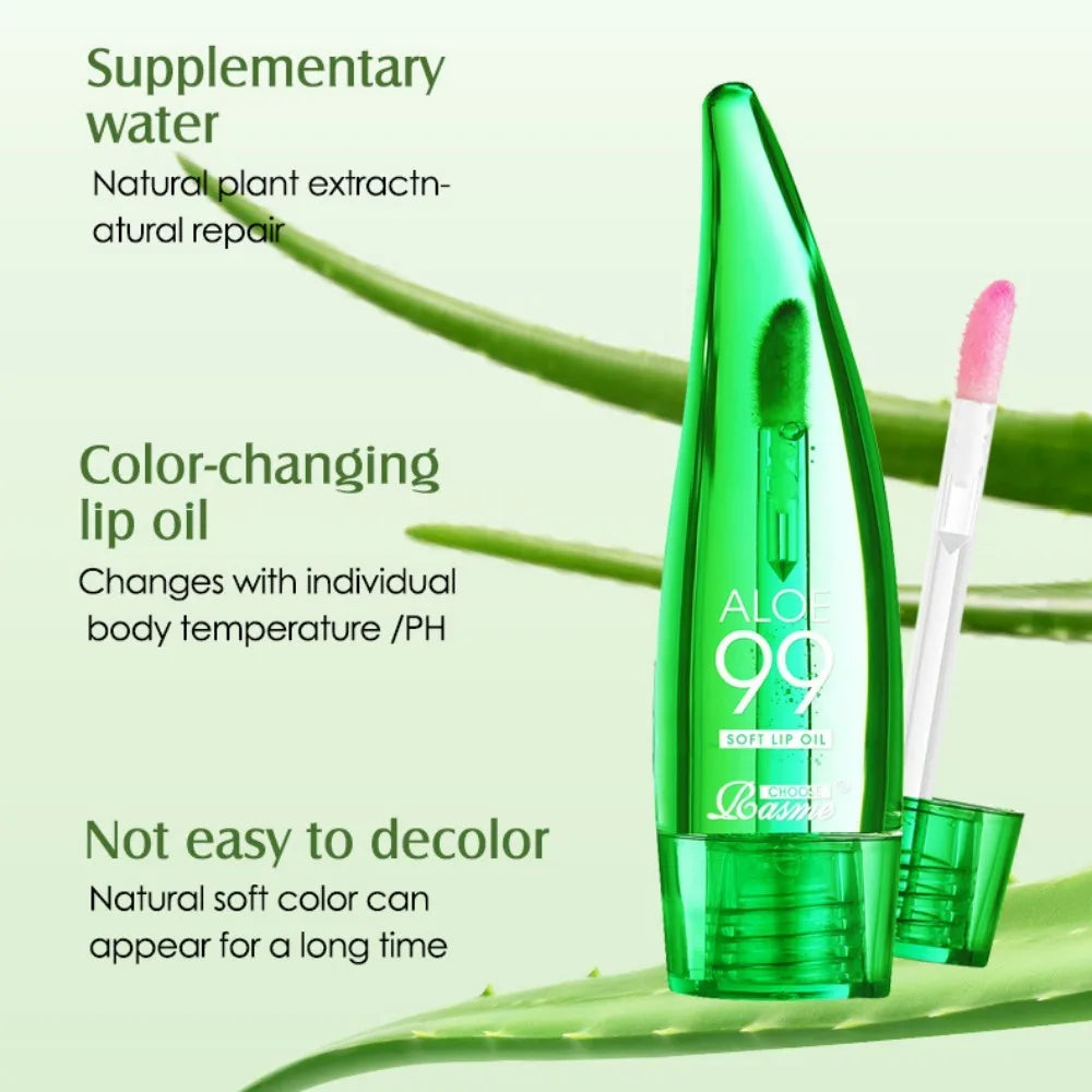 CHOOSE RASME Aloe Vera Moisturising Lip Gloss Warm Feeling Colour Changing Lip Glaze Long Lasting Moisture Lip Oil