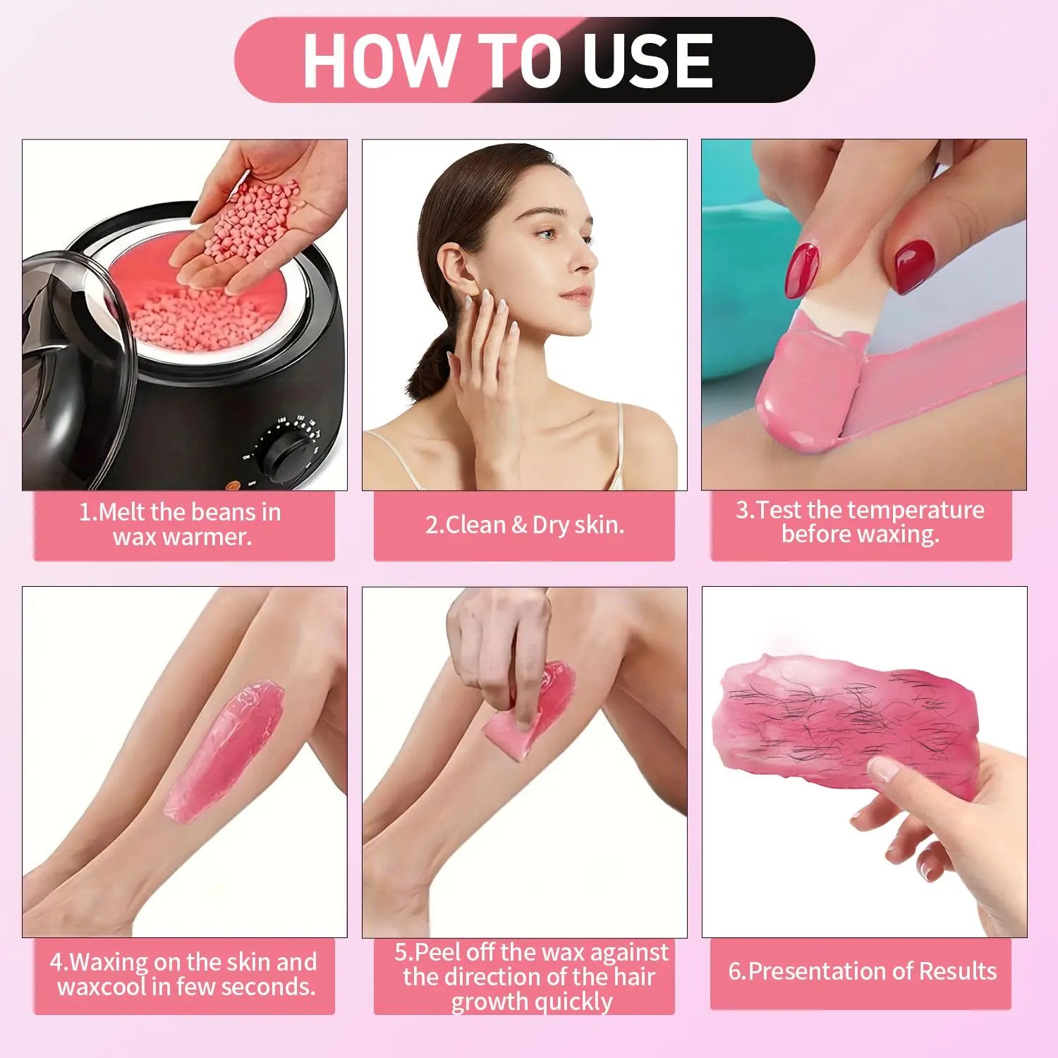 Wax Beans Solid Hair Remover No Strip Depilatory Hot Film Hard Wax Bead Hair Removal for Body Eyebrow Bikini Face Leg