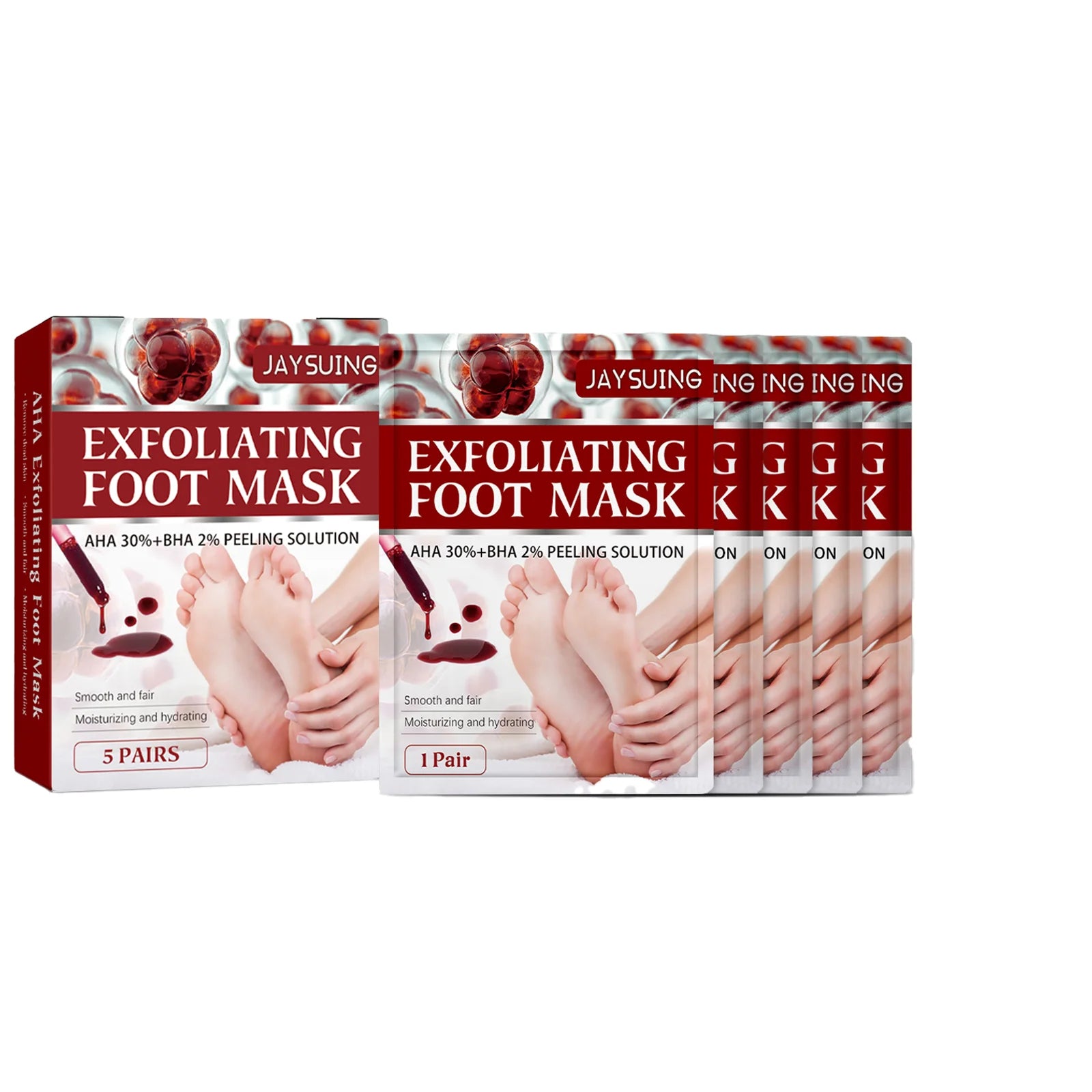 5pairs Foot Mask Fruit Acid Exfoliating Dead Skin Remove Anti Crack Foot SPA Peeling Pedicure Socks Scrub Moisturizer Care Patch