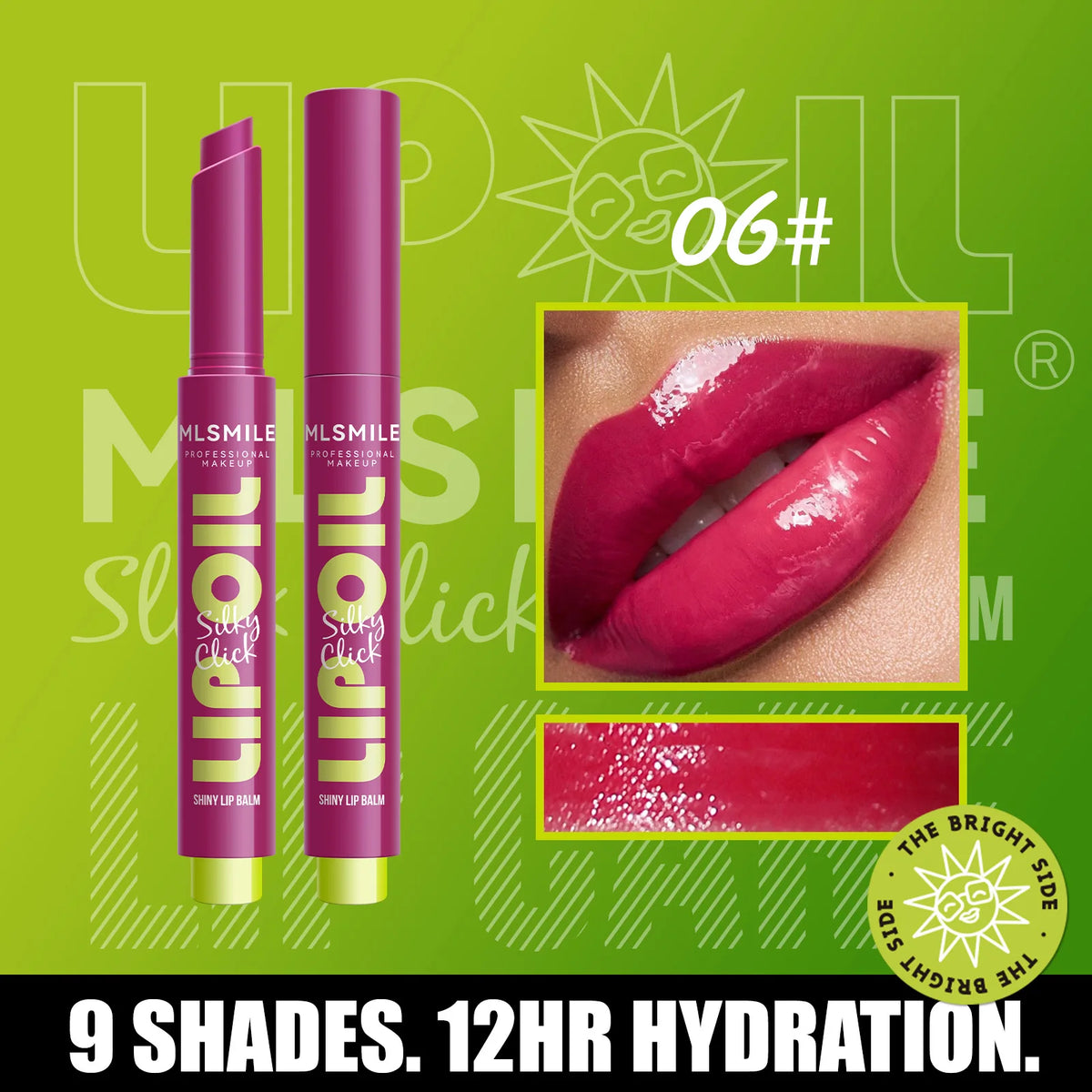 6 Colors Crystal Glossy Tinted Lip Balm – Moisturizing, Shimmer Finish, Long-Lasting Hydration in Transparent Tube