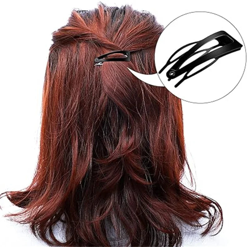 Double Grip Hair Clips Metal Snap Hair Clips For Women 5/10pcs Black Snap Hair Clips Barrettes Women Styling Combs Accessories