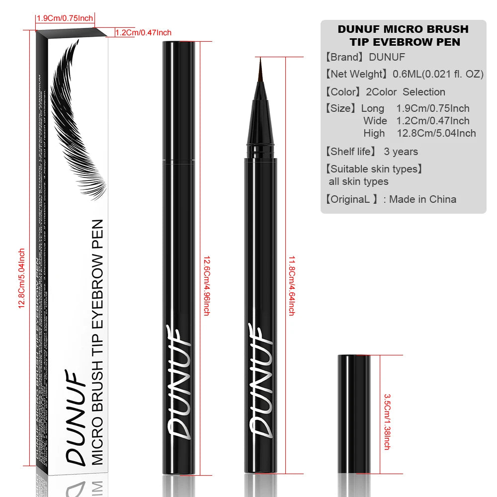 DUNUF Long-lasting Liquid Eyebrow Pencil Ultra-fine Anti-stain, Waterproof and Perspiration-proof Quick Drying Eyeliner
