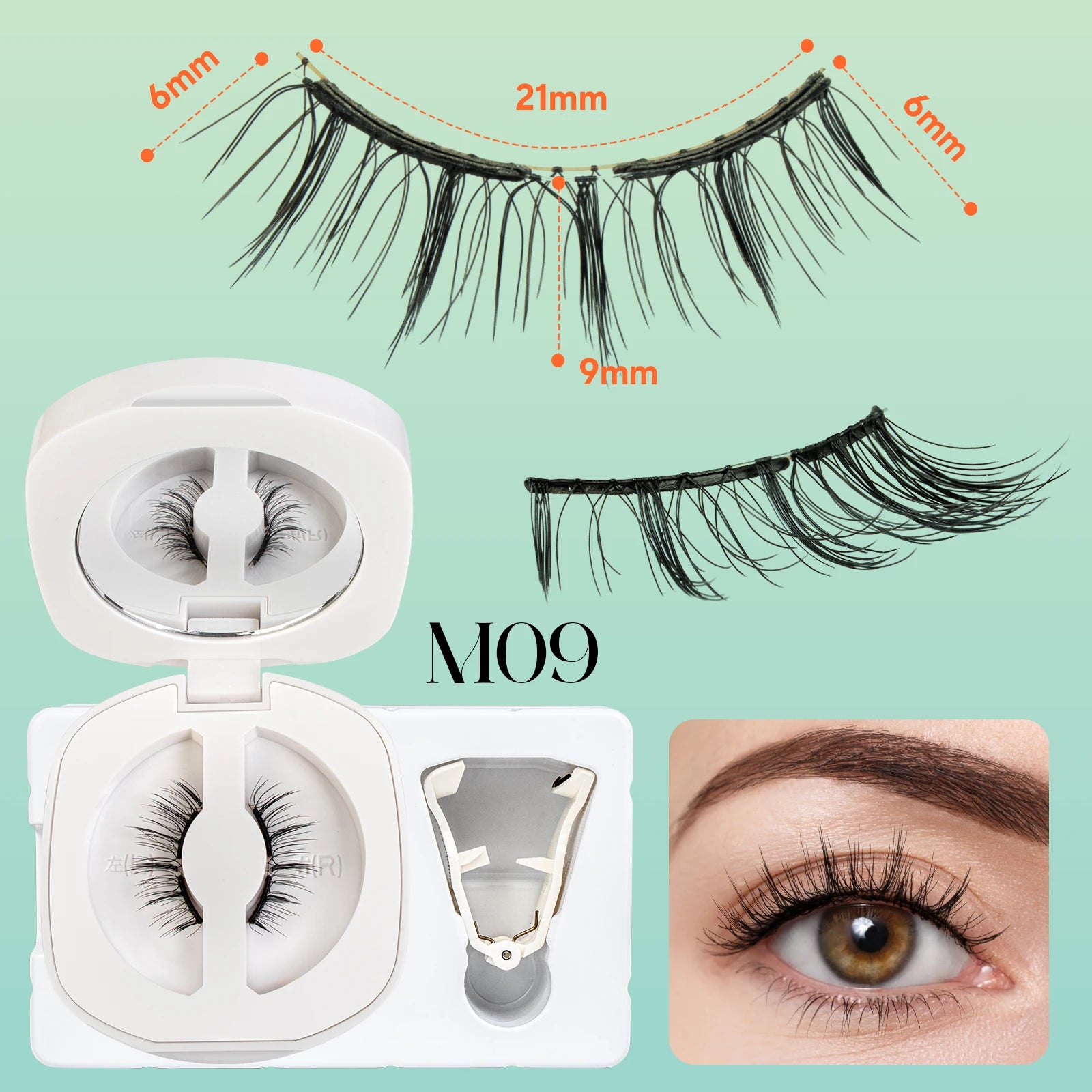 VYRILA Soft Magnetic Eyelashes Individual False Eyelashes Curly Lightweight Magnetic Lashes Kit Easy to Wear for Natural Look