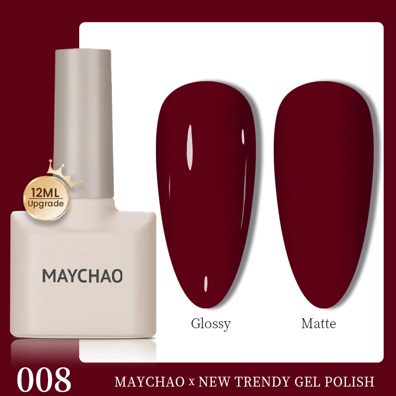 MAYCHAO 12ml Gel Nail Polish Set Professional Salon Nail Art Gels Varnish UV LED Semi Permanent Nail Lacquer Nail Supplies