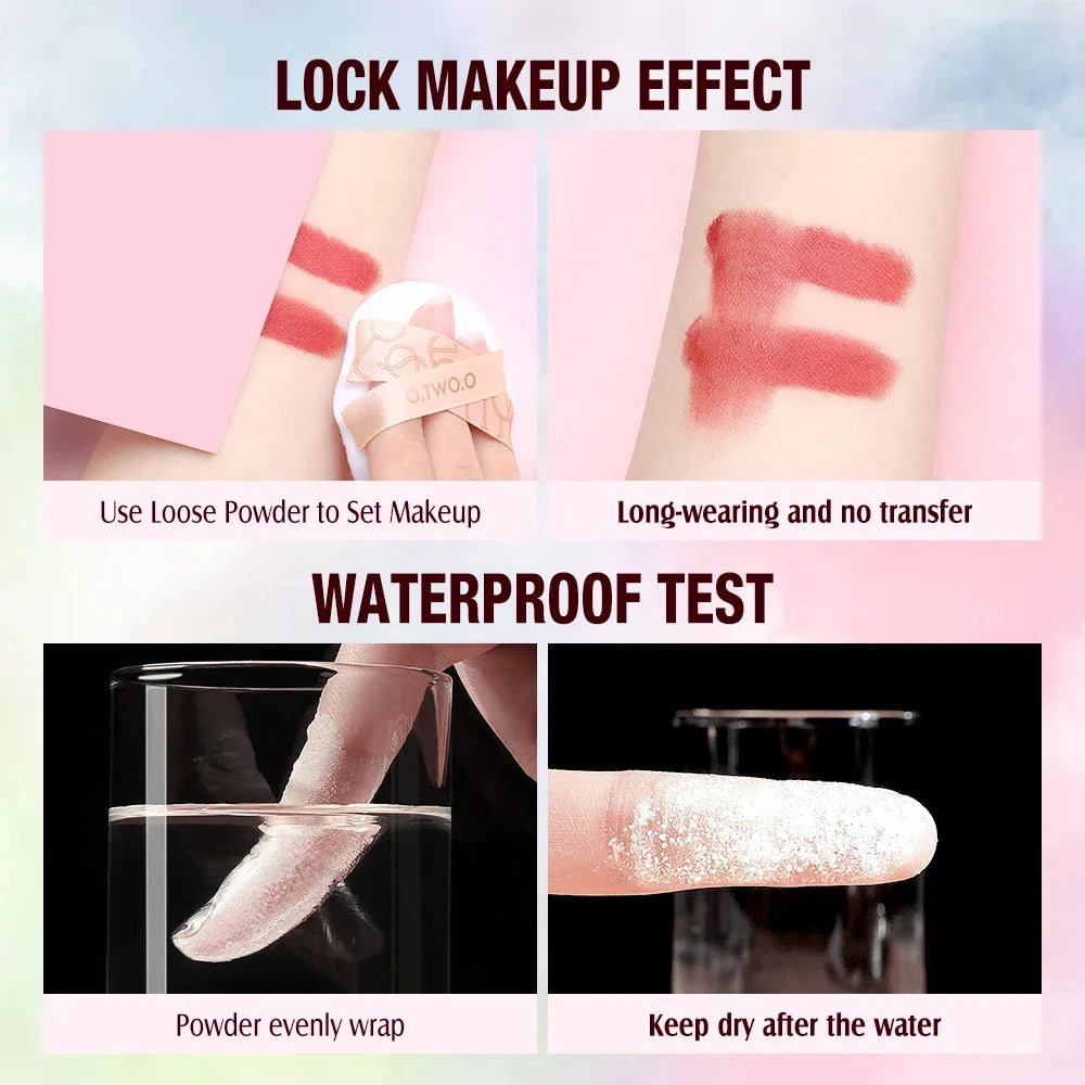 O.TWO.O 3 Color Loose Powder Hides Oil Pores Face Powder Blend Naturally Setting Powder Fix Lock Makeup Matte Finishing Powder