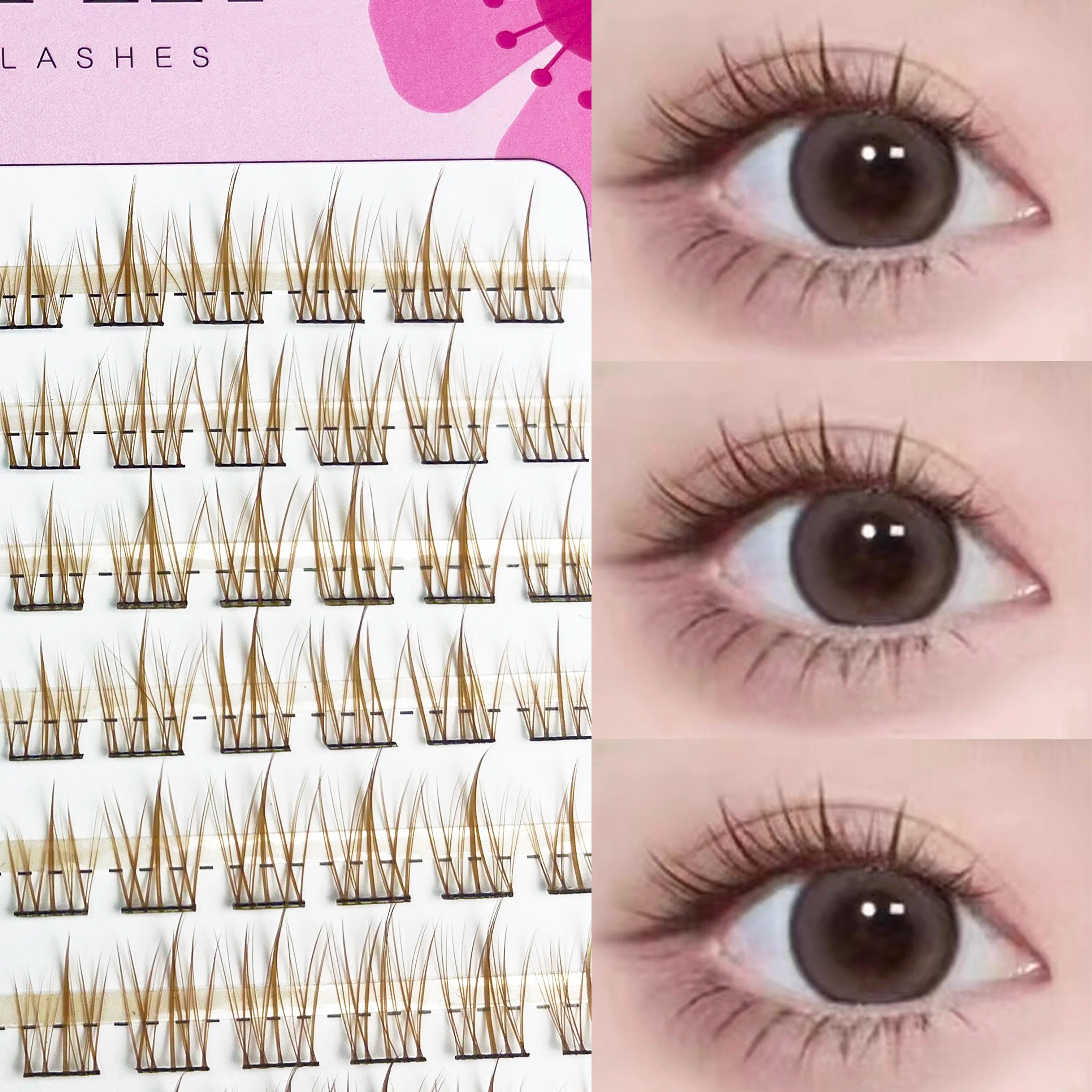 1 Box/120 Bunches segmented Fish Tail Eyelashes Individual Eyelash Cluster Natural Eyelash Extension False Lashes Makeup Tool