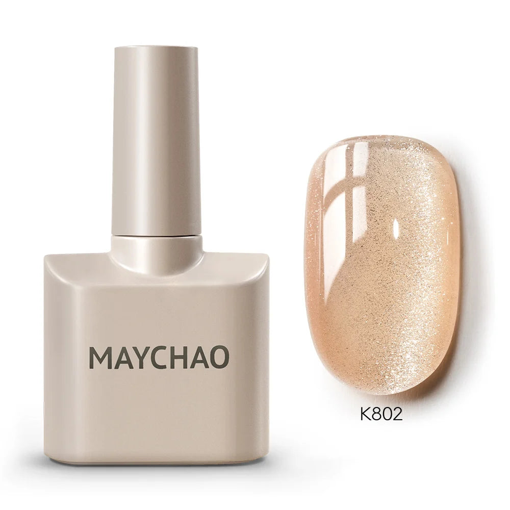 MAYCHAO Cherry Red Gel Nail Polish 12ml Glossy Semi Permanent Soak Off UV LED Frosted Gel Nails Base Painting Varnish
