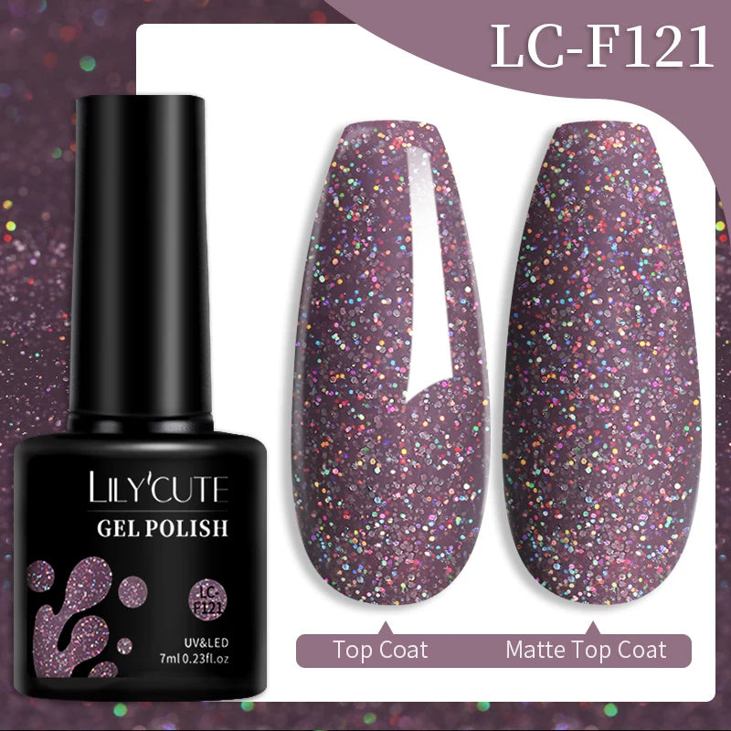 LILYCUTE 7ml 9D Black Crystal Cat Magnetic Gel Nail Polish Laser Silver Glitter Semi Permanent Manicure For Nail Art Gel Varnish