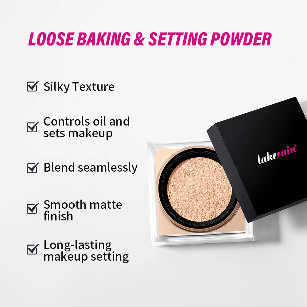 Loose Baking and Setting Powder Easy Bake Matte Finish Oil Control Blurring Effect Long Lasting Waterproof Cosmetics