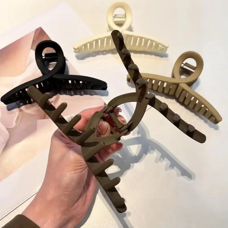 Fashion Large Cross Matte Hair Claw Crab Clips Korean Hair Accessories Women Girls Hairpin Hairgrips