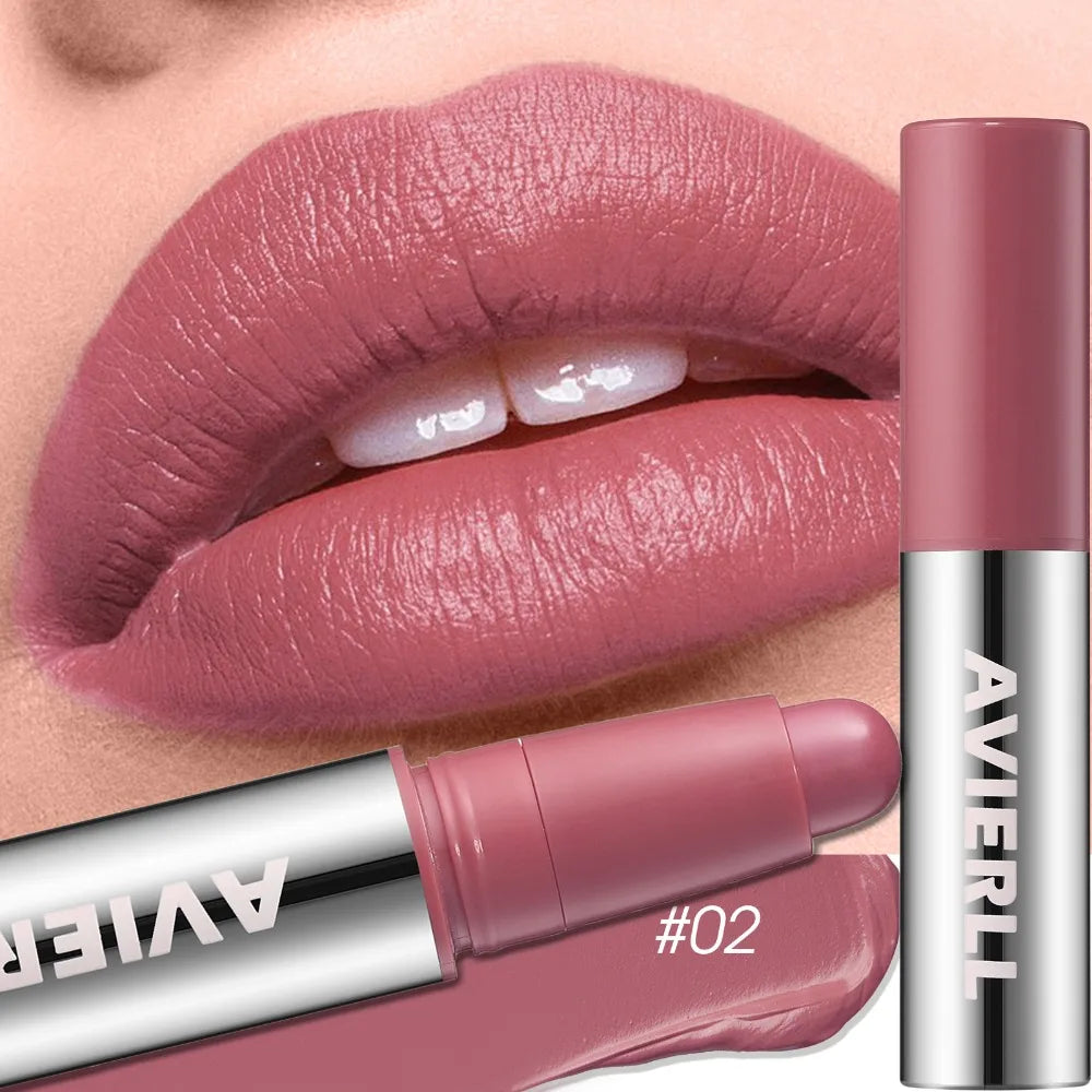Smooth Matte Lipstick - Long-Lasting, Moisturizing, and Easy to Apply Lip Glaze with Rotating Pen Design - Waterproof Lip Makeup