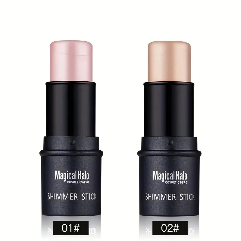 Magical Halo Shimmer Stick - Multi-Use Highlighter & Contour Makeup for Radiant Glow - Daily Wear 01# & 02#