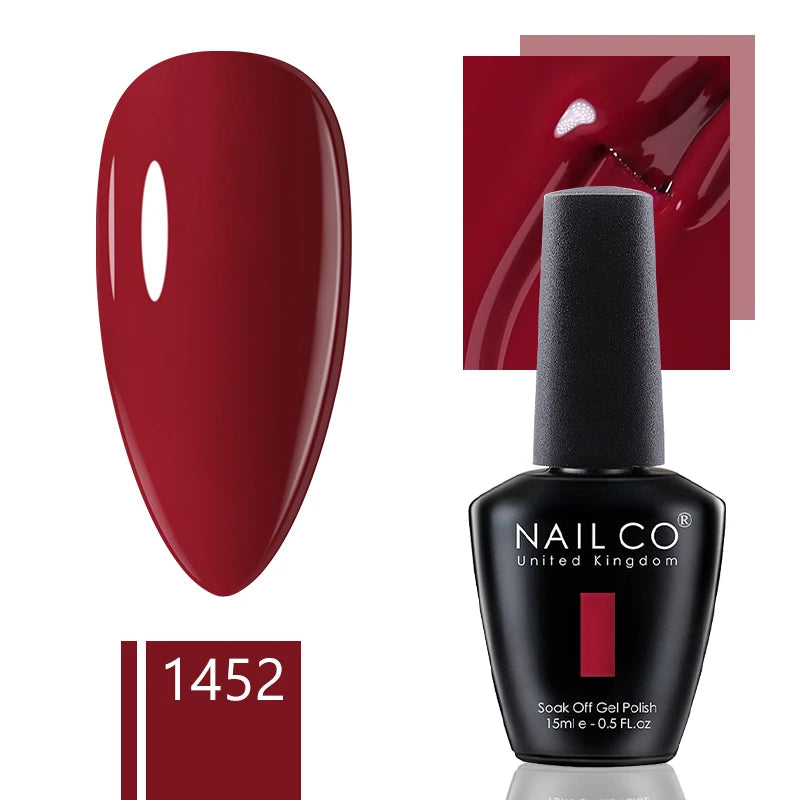 NAILCO 15ml Dark Gel Nail Polish Semi-permanent Varnish Hybrid UV Nails Art Glitter Colors Gel Polish Manicure Enamels For Nails