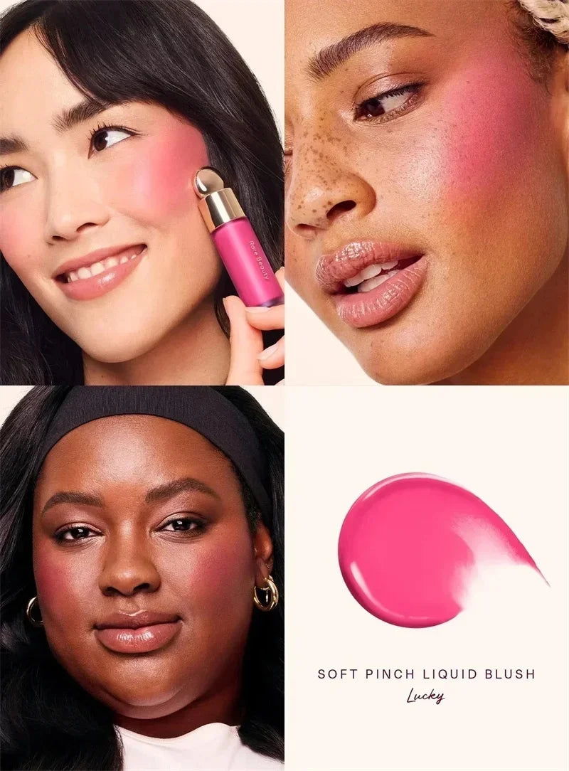 Rare Beauty Rose Neutral Mauve Blush Powder Portable Makeup Liquid Blush Moisturizing Dual-use Waterproof Lip Gloss Plump Smooth