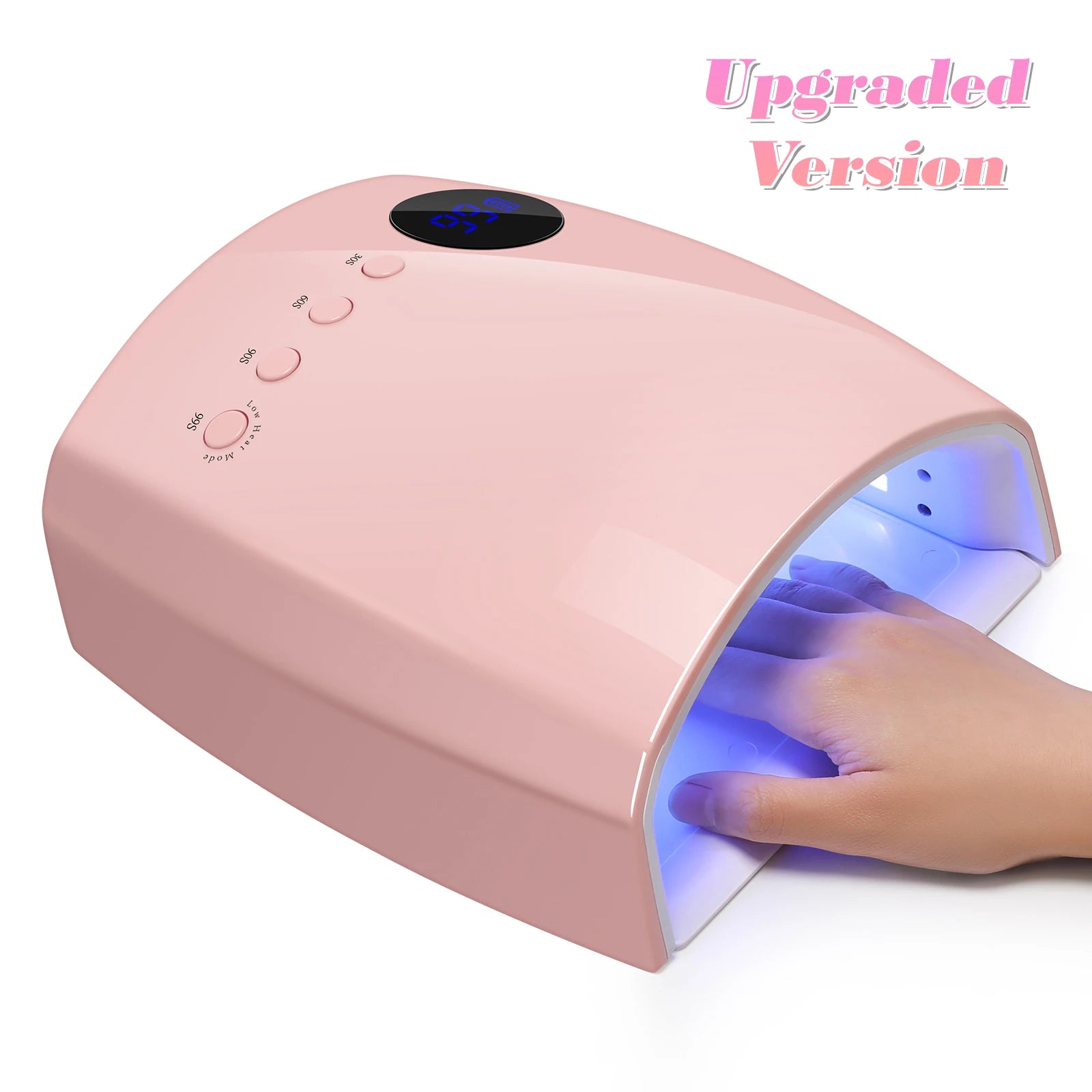 54W Cordless UV LED Nail Lamp with 30 Beads Rechargeable Professional Nail Dryer with 3 Timer Settings for Home and Salon Use